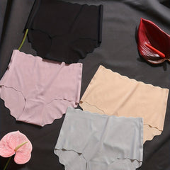 4pcs Seamless Scallop Trim Briefs Women's Lingerie
