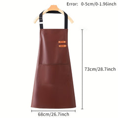 Waterproof Polyester Apron Solid Color Unisex with Pocket