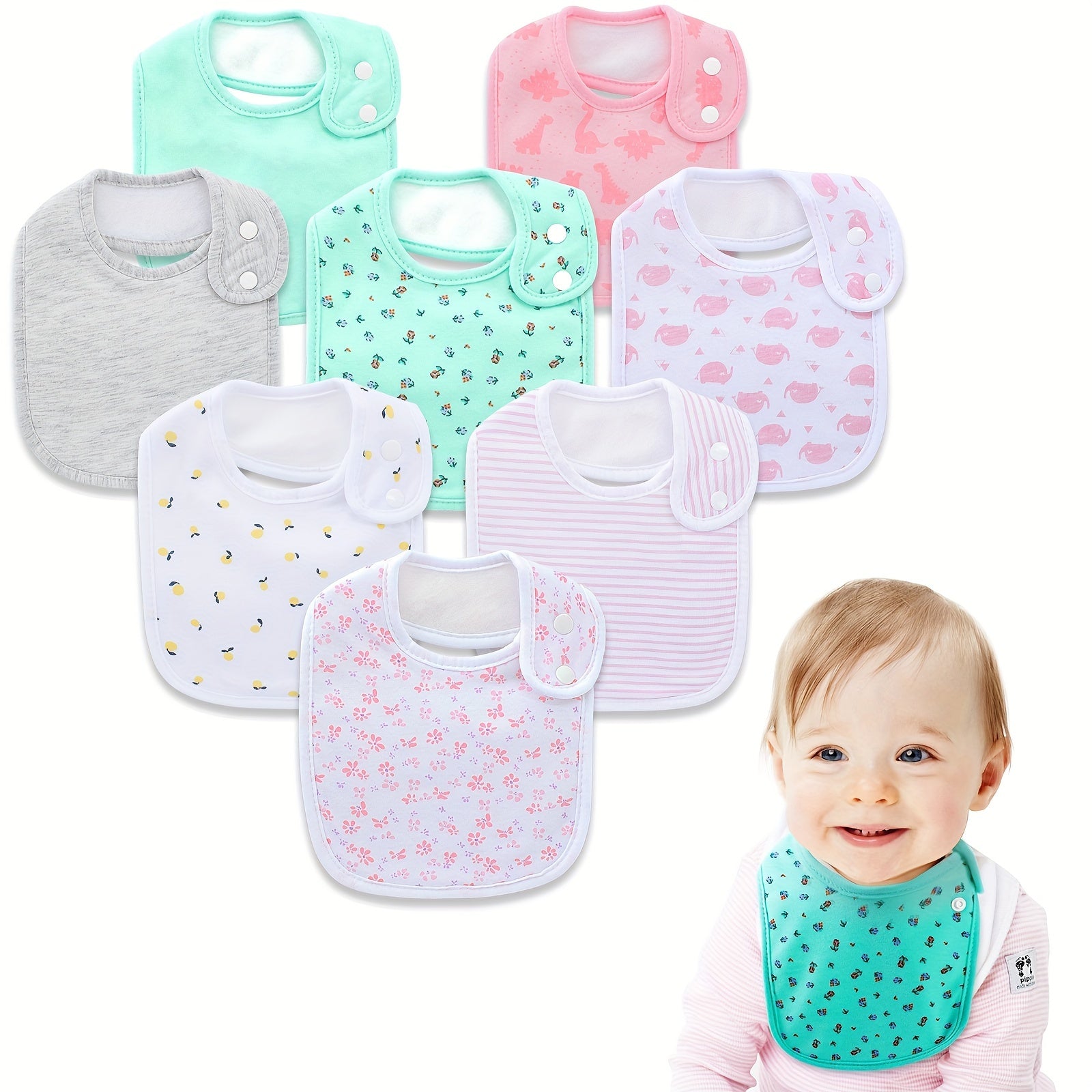8 Pack Baby Bandana Drool Bibs for Boys & Girls Newborn 24 Months