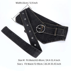 Denim Corset Belt Women's Wide Girdle Dress Skirt Decor