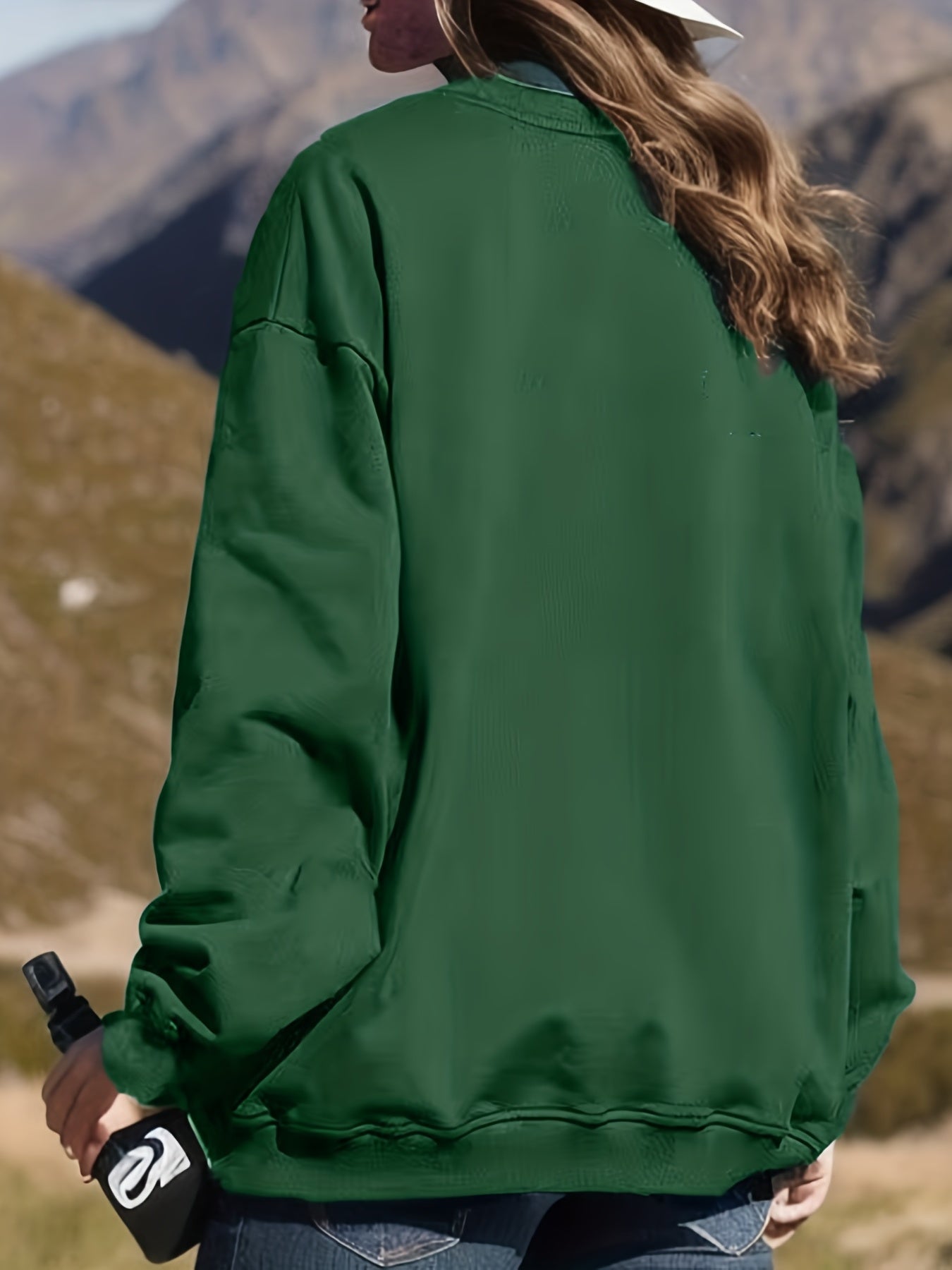 Letter Print Crew Neck Sweatshirt for Women