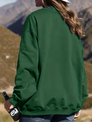 Letter Print Crew Neck Sweatshirt for Women