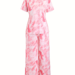  Tie Dye Pajama Set Short Sleeve Tee & Pants