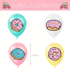 16pcs Donut Theme Latex Balloons Kids Birthday Party Decoration Set