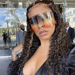 Oversized Gradient UV400 Sunglasses Anti Glare Shield