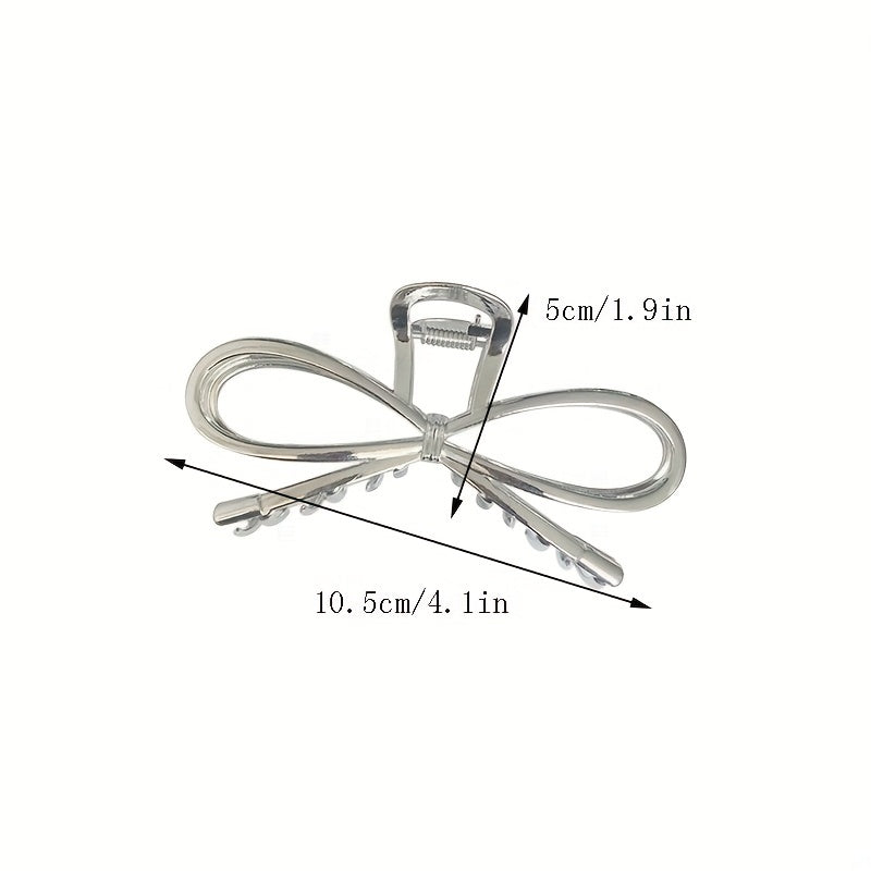 Alloy Ribbon Bow Hair Claw Metal Hair Claw Style Nonslip Ponytail Holder