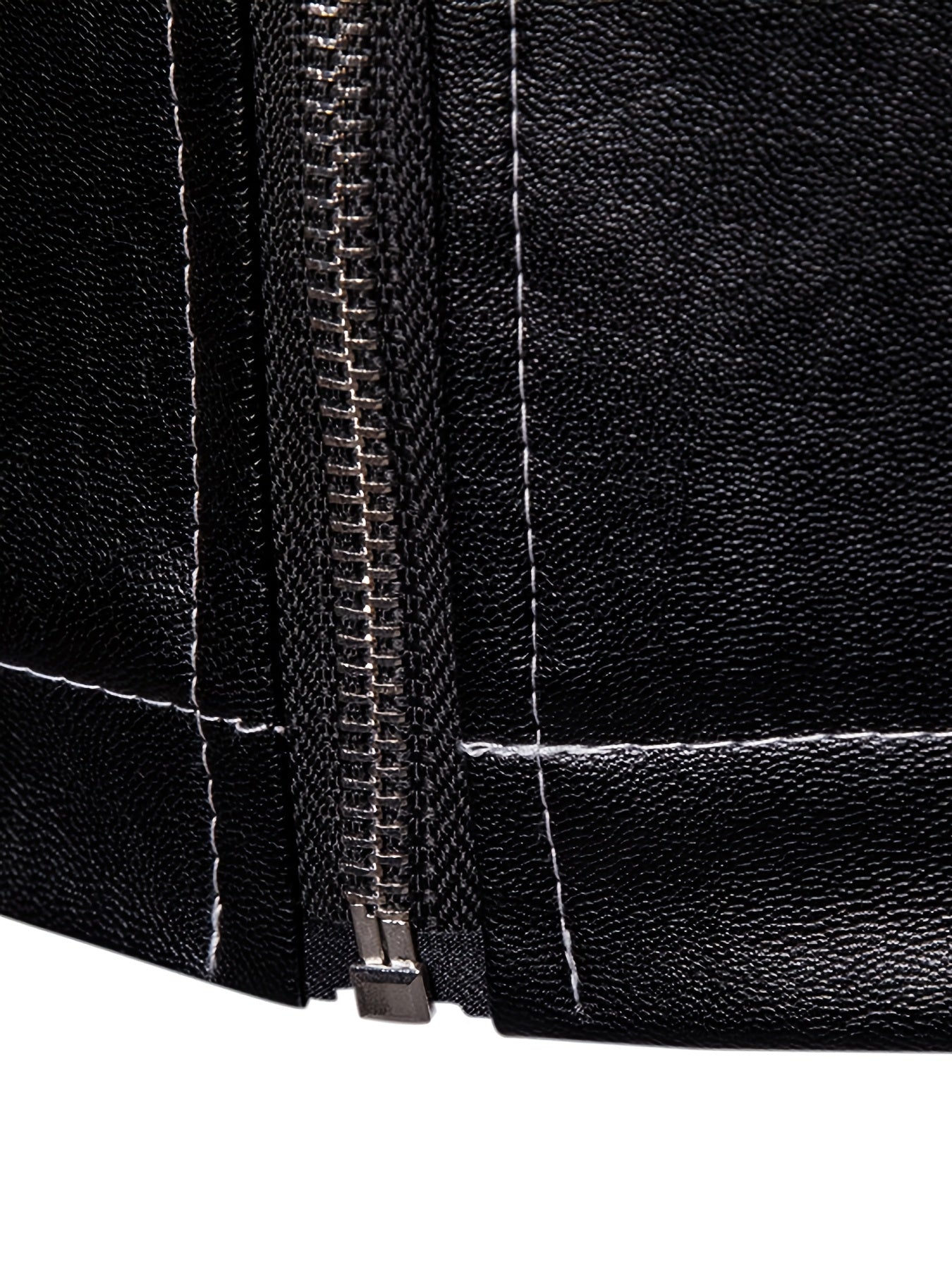 Men's Slim Fit Casual Leather Jacket with Hood