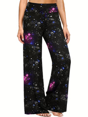  Casual Pants Women's Plus Graphic Print Yoga Wide Leg Loose Pants
