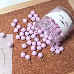 100 Purple Map Thumb Tacks Push Pins Round Head Pushpins