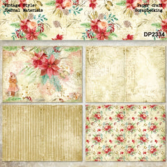 8pcs A5 Single Sided Pattern Paper Merry Christmas Background