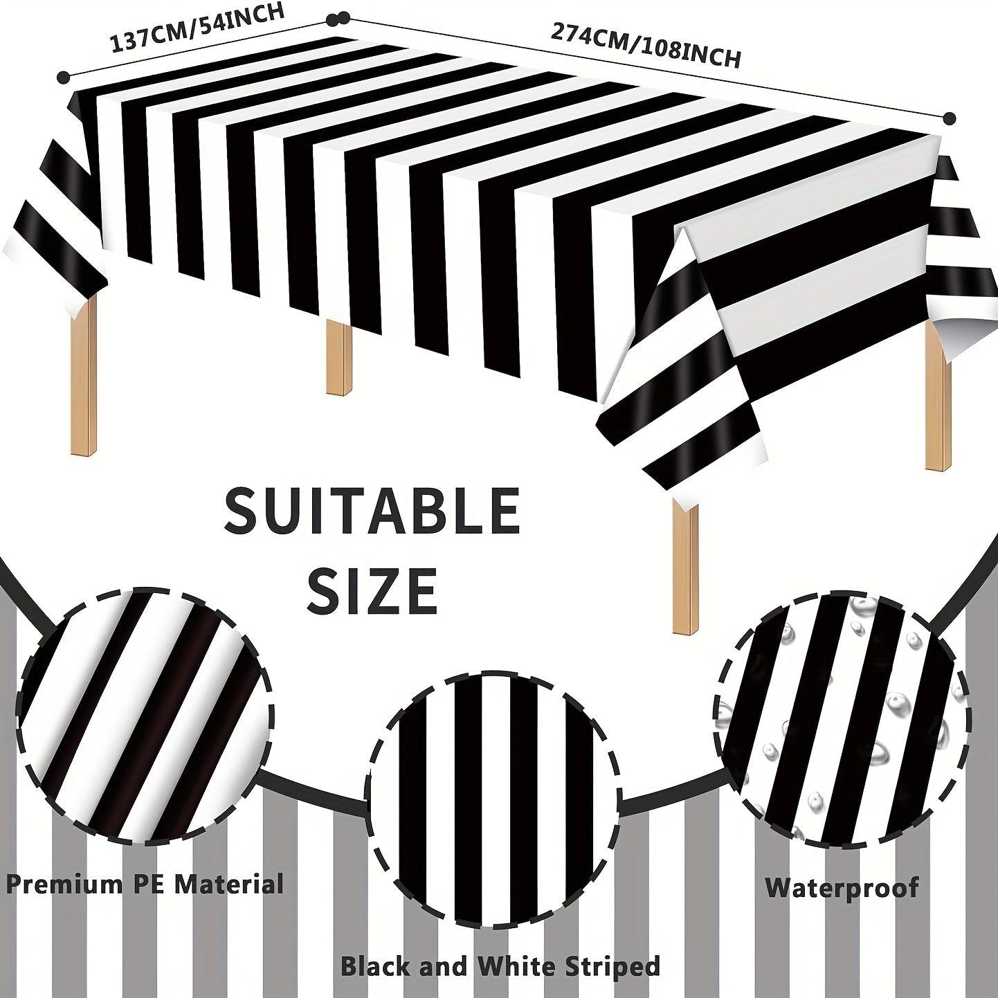 Christmas Nightmare Disposable Plastic Tablecloth Rectangular Party Decoration