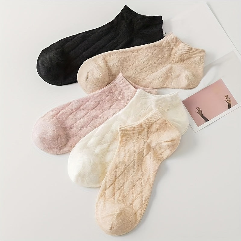 5 Pairs Low Cut Socks Women's Stockings & Hosiery