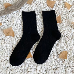 Paris Floral Embroidery Socks Retro Style Mid Tube Women's Stockings