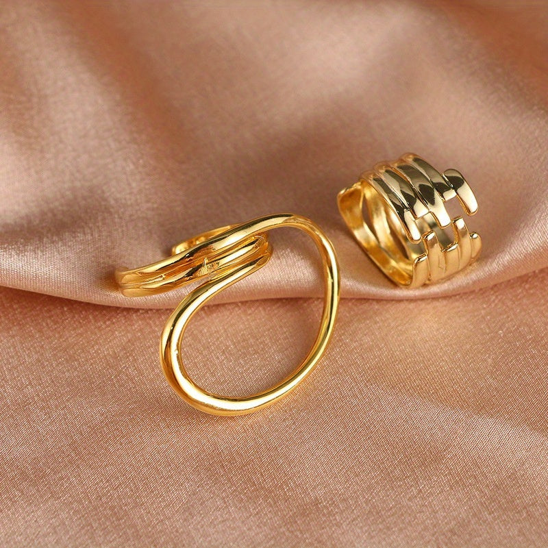 Alloy Metal Geometric Ring Adjustable