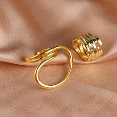 Alloy Metal Geometric Ring Adjustable