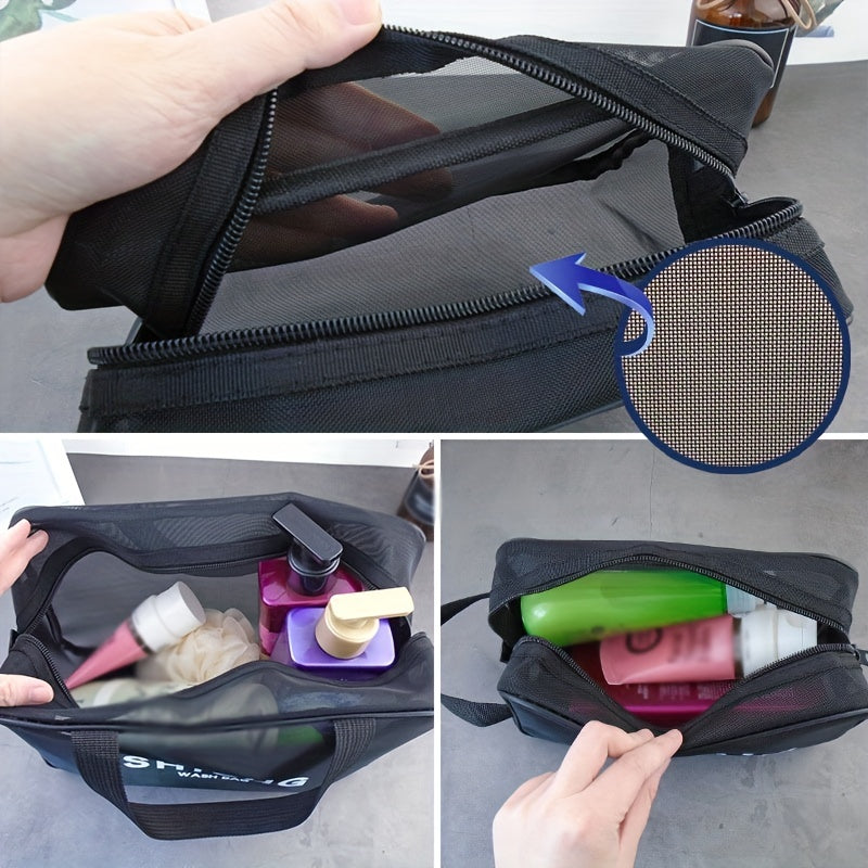Portable Mesh Toiletry Bag Cosmetic Bag Travel Storage Bag