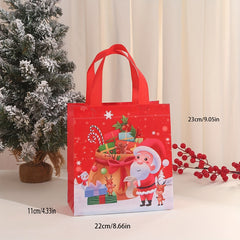 4pcs Christmas Non-woven Gift Bags, Colorful Handbags Party Packaging