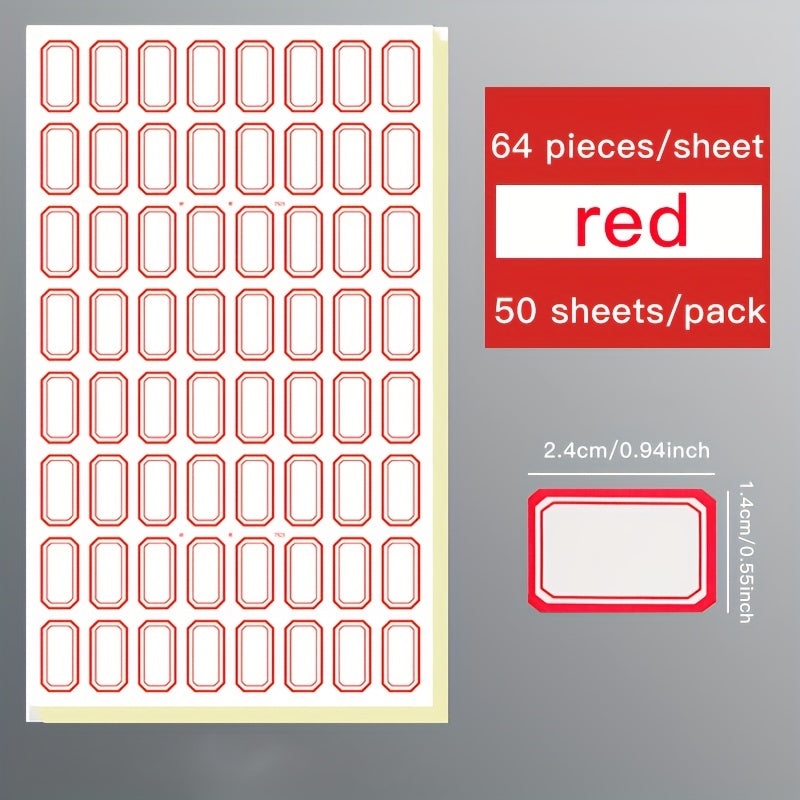 50 Self-Adhesive Blank Stickers-Office Classification Stickers