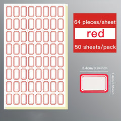 50 Self-Adhesive Blank Stickers-Office Classification Stickers