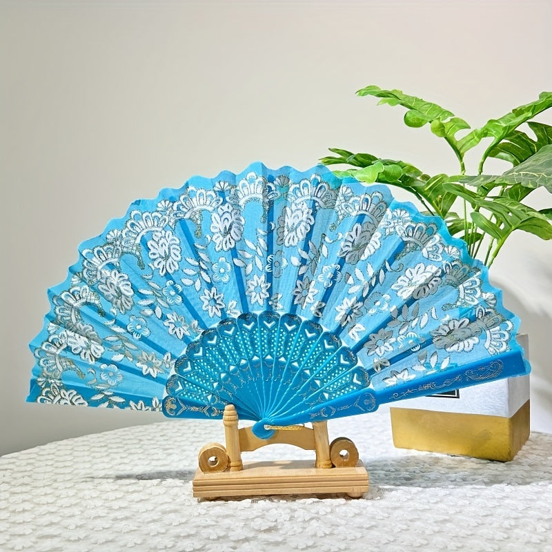 Chinese Style Pattern Folding Fan Handheld Fan Dance Cloth Fan