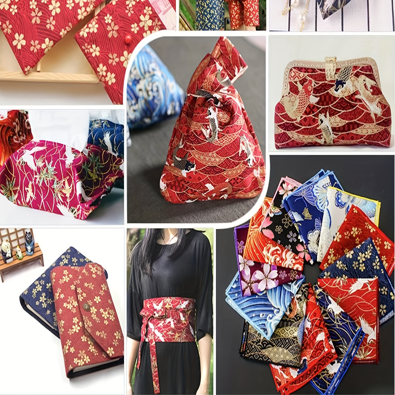 5pcs 19 24 DIY Red Printed Cotton Fabric Sewing Crafts Clothing Sewing Cloth DIY