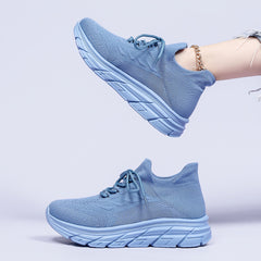 Knit Weaving Platform Sneakers Lightweight Running Shoes