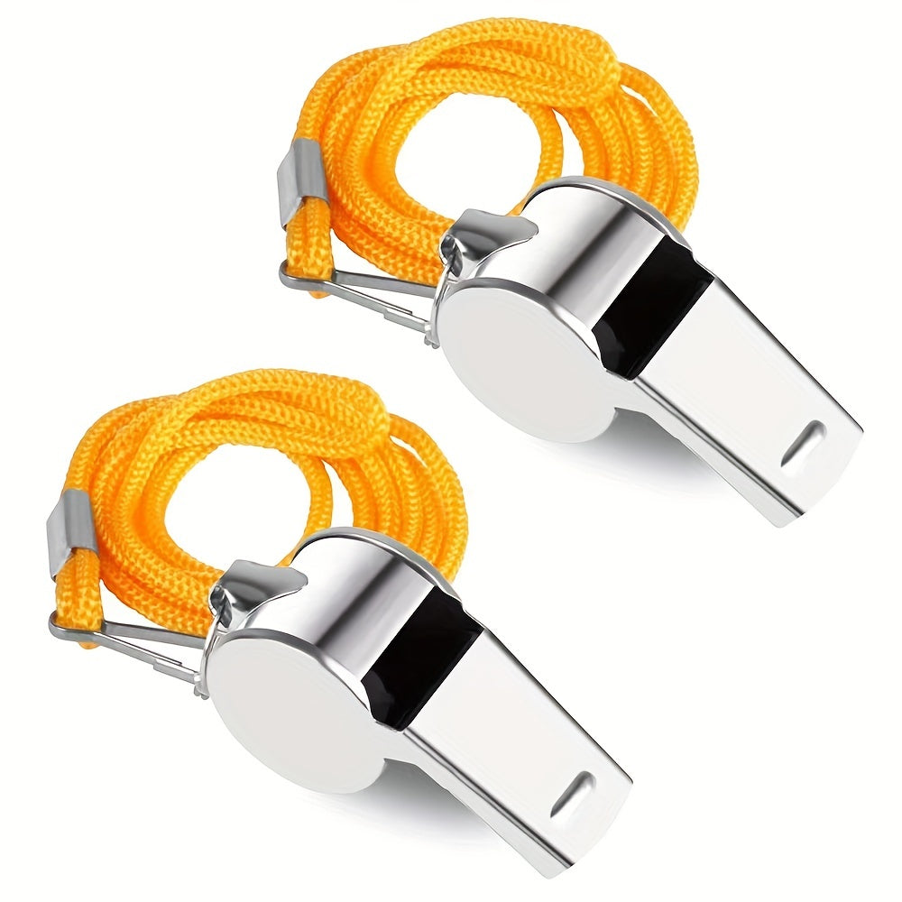 Stainless Steel Sports Whistle w/ Lanyard for Referees Coaches