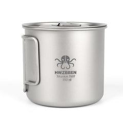 HWZBBEN Titanium Mug 350ml Portable Folding Cup + Lid
