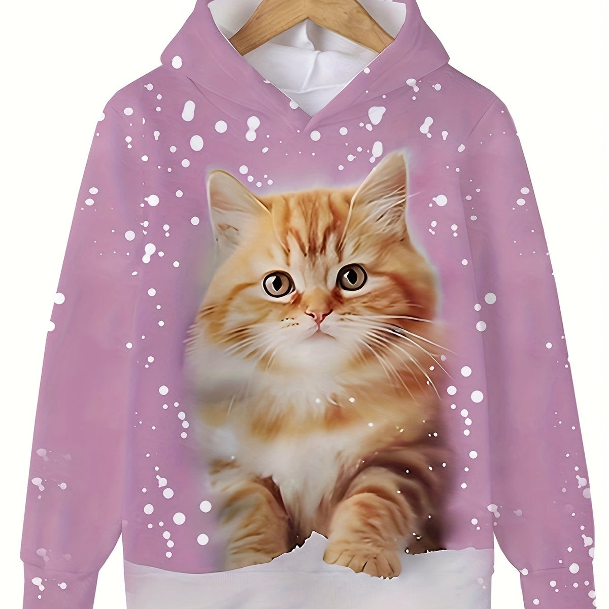 Girls & Adorable Kitty Graphic Sweatshirt Hoodie for Kids
