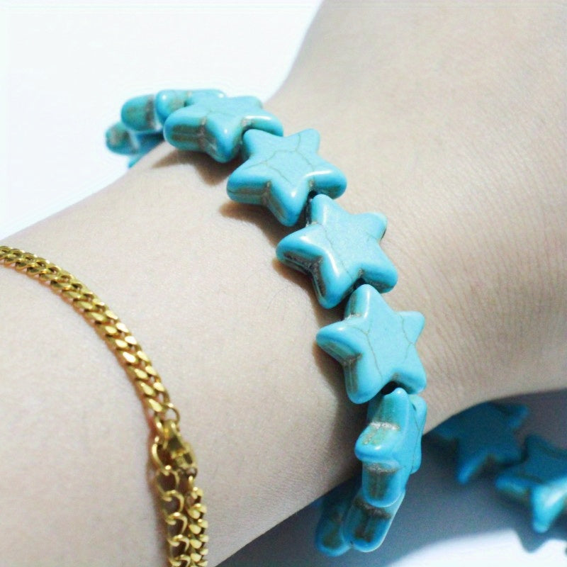 30 Stars 25 Moon Turquoise Beads DIY Necklace Bracelet