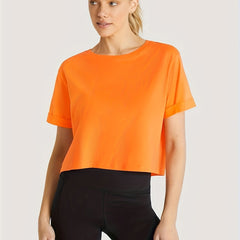 Stretchy Round Neck Sports Top Short Sleeve Running Tshirt Women's Activewear