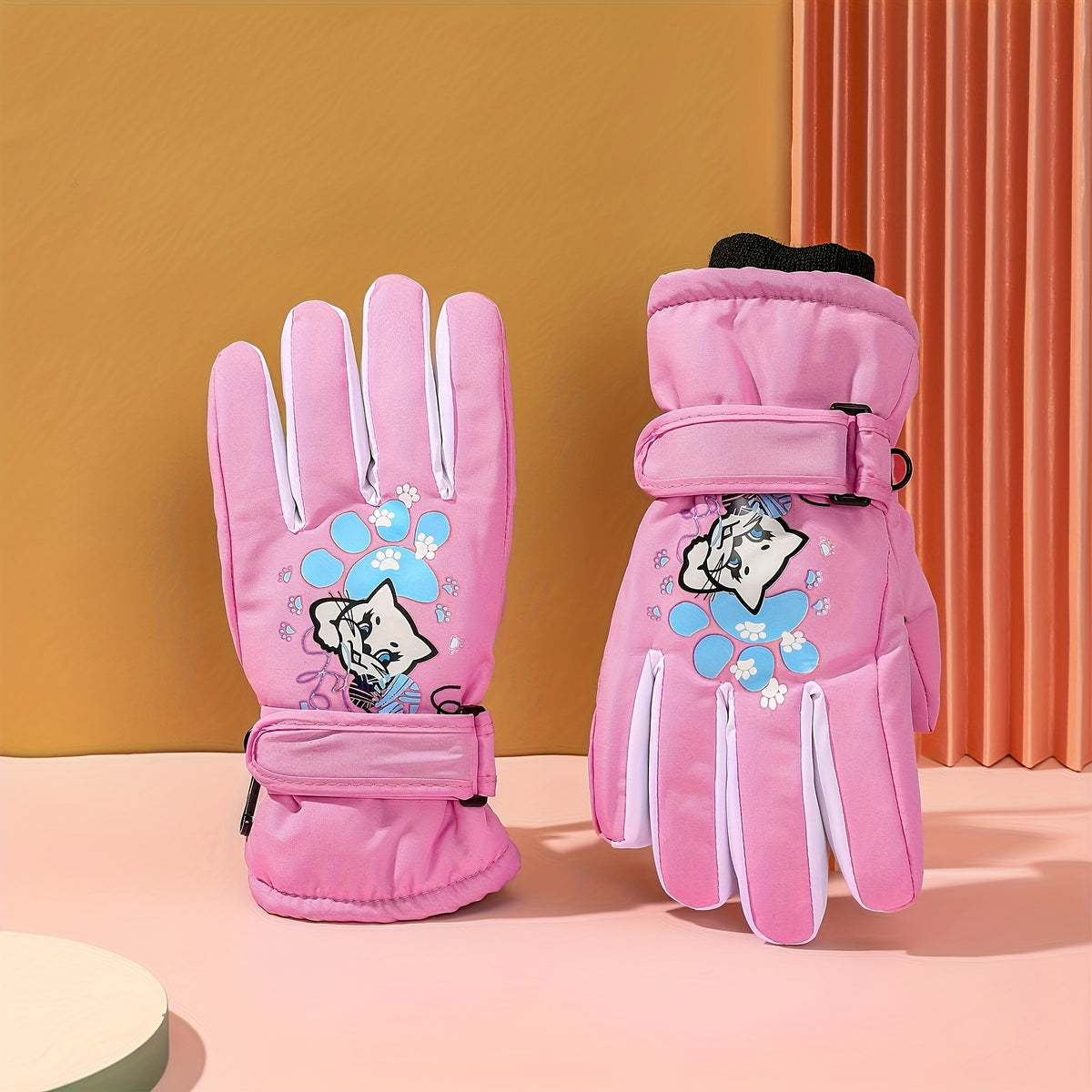 Winter Kids Waterproof Warm Skiing Gloves for Boys Girls