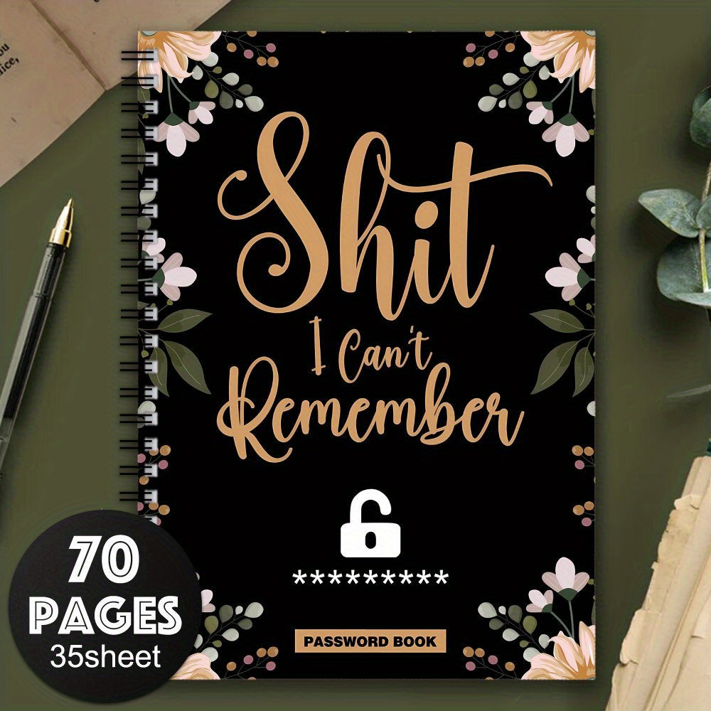 Humorous Floral Password Notebook 1pc
