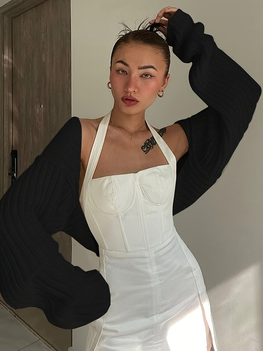  Casual Cardigan Solid Long Sleeve Open Front