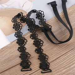 3 Pairs Lace Flower Underwear Straps Sexy All match Anti-slip Bra Straps
