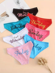 7pcs Letter Print Briefs Women's Lingerie & Underwear