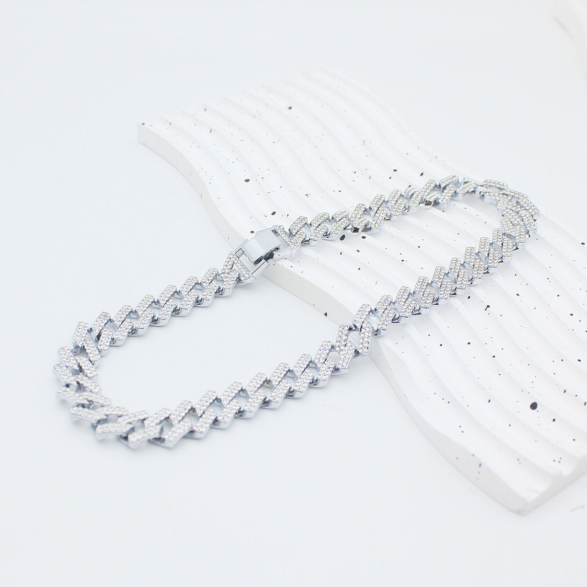 Cuban Link Rhinestone Chain Necklace