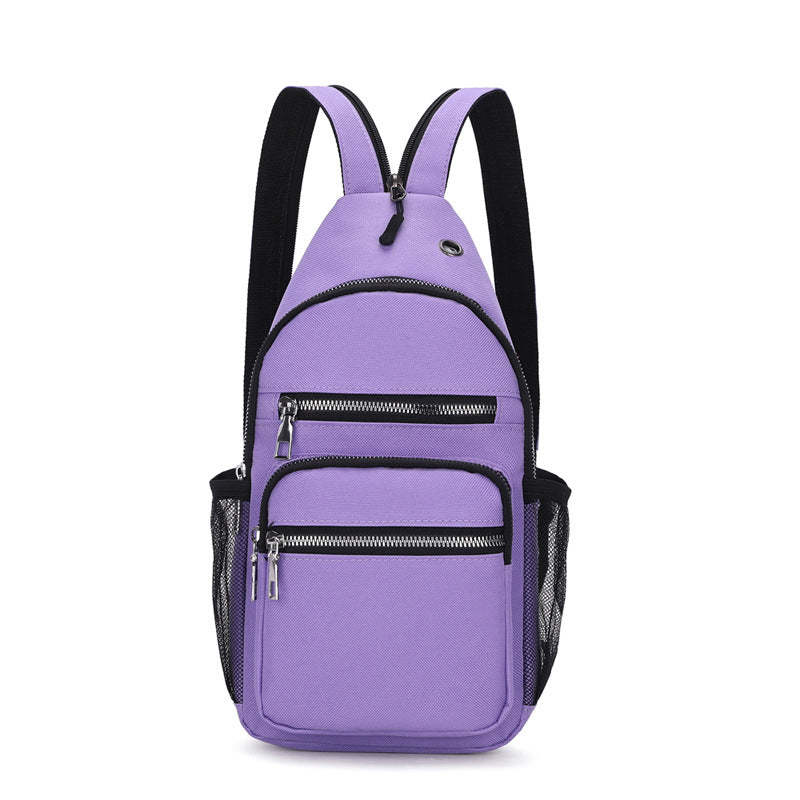 Zipper Front Sling Bag Casual Zipper Strap Backpack