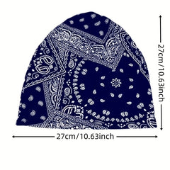 Paisley Print Lightweight Beanie Elastic Skull Hat Women Turban Cap