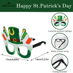 St Patrick's Party Decoration Glasses Clover Elf Green Dwarf Party Photo Props