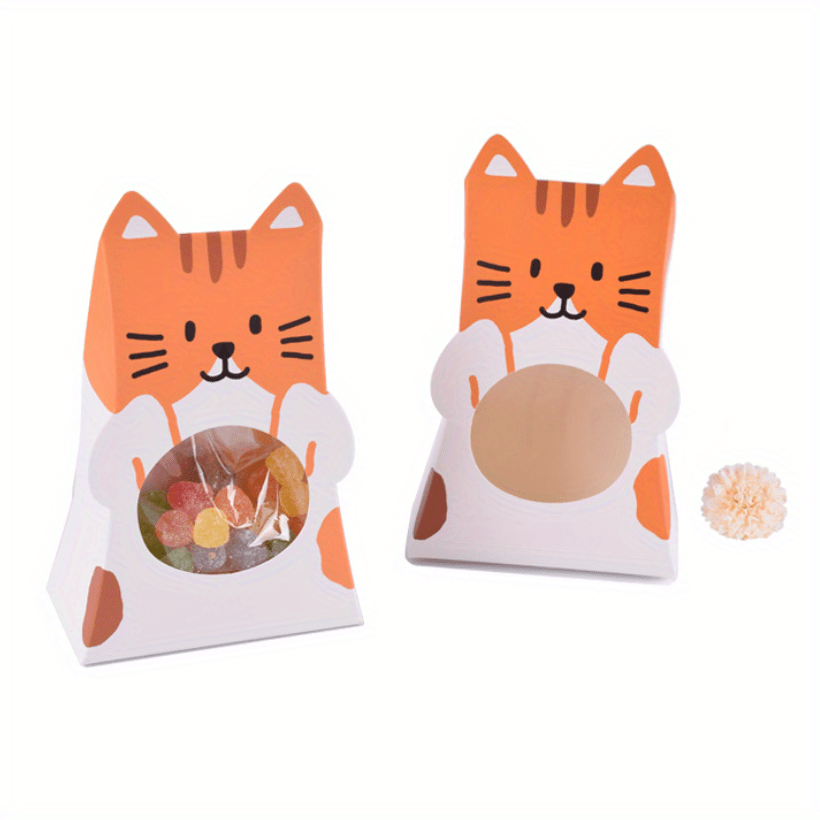 5pcs Colorful Cat Pet Folded Paper Packaging Box
