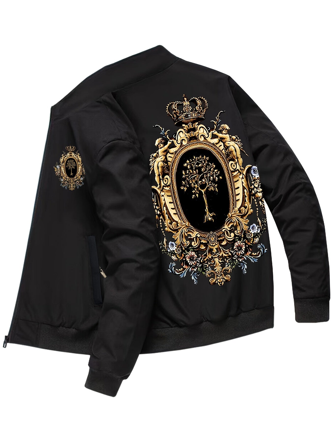 Men's Vintage Zip Up Jacket With Print