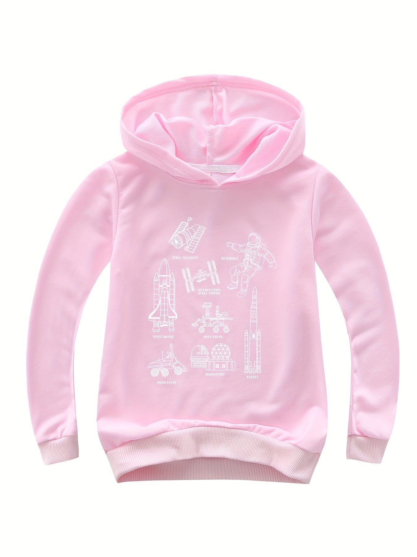 Space Rocket & Astronaut Boys Hooded Sweatshirt
