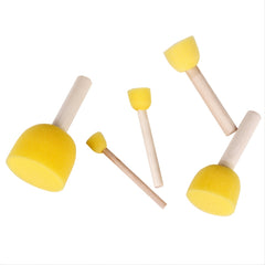 5 Wood Handle Mushroom Sponge Brushes for Halloween Christmas