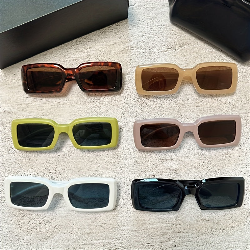 Y2K Rectangle Sunglasses UV400 Sun Shades For Beach Travel
