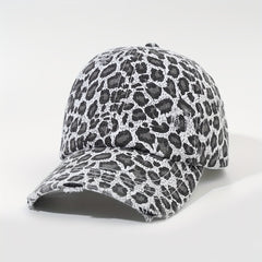Leopard Print Ponytail Baseball Cap Sun Hat