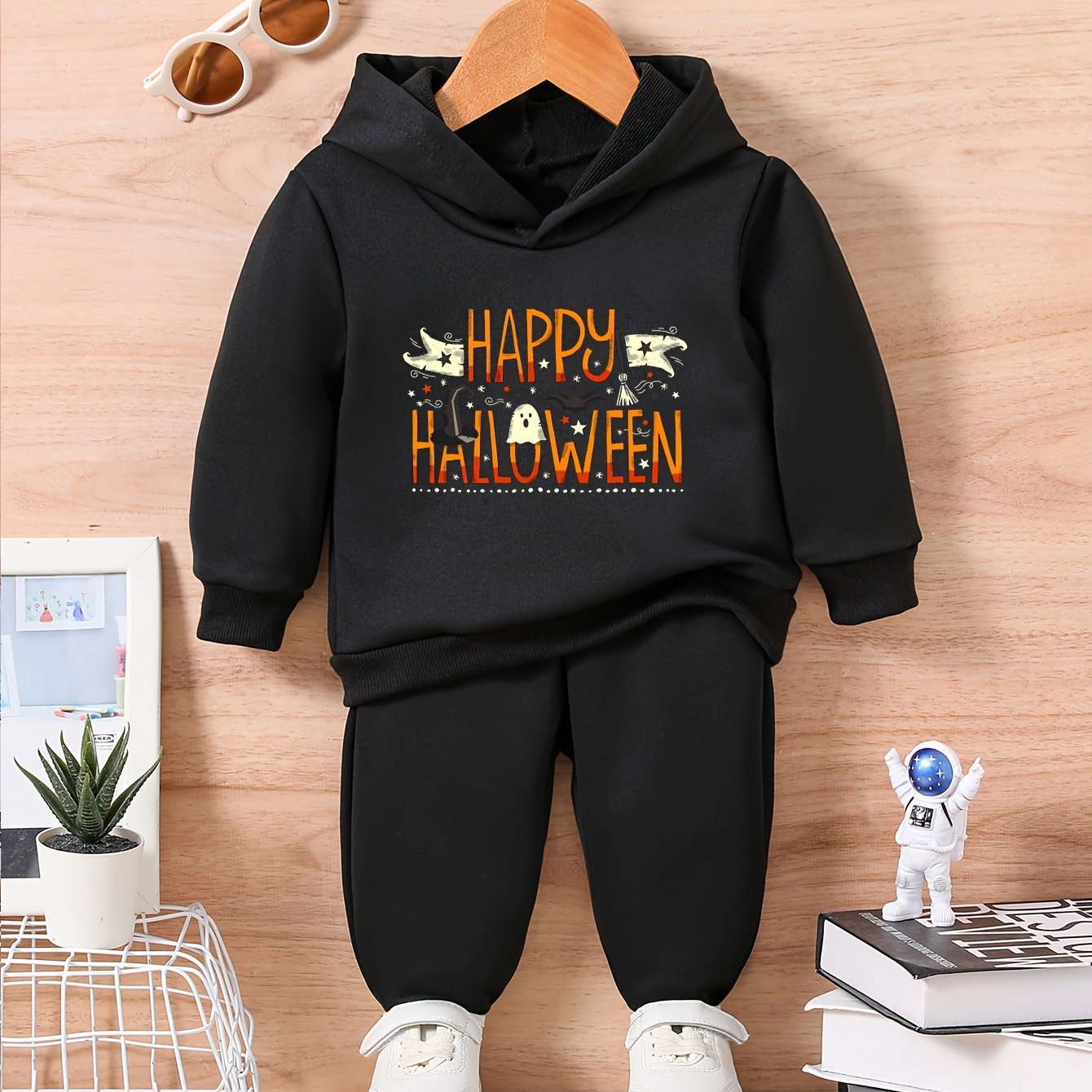 Magic Witch Hat Print Halloween Baby Outfit Set
