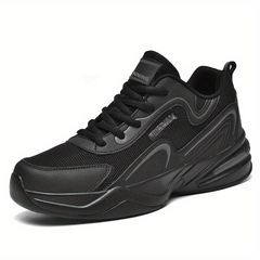 Men's Breathable Lace-up Platform Sneakers for Outdoor Activities