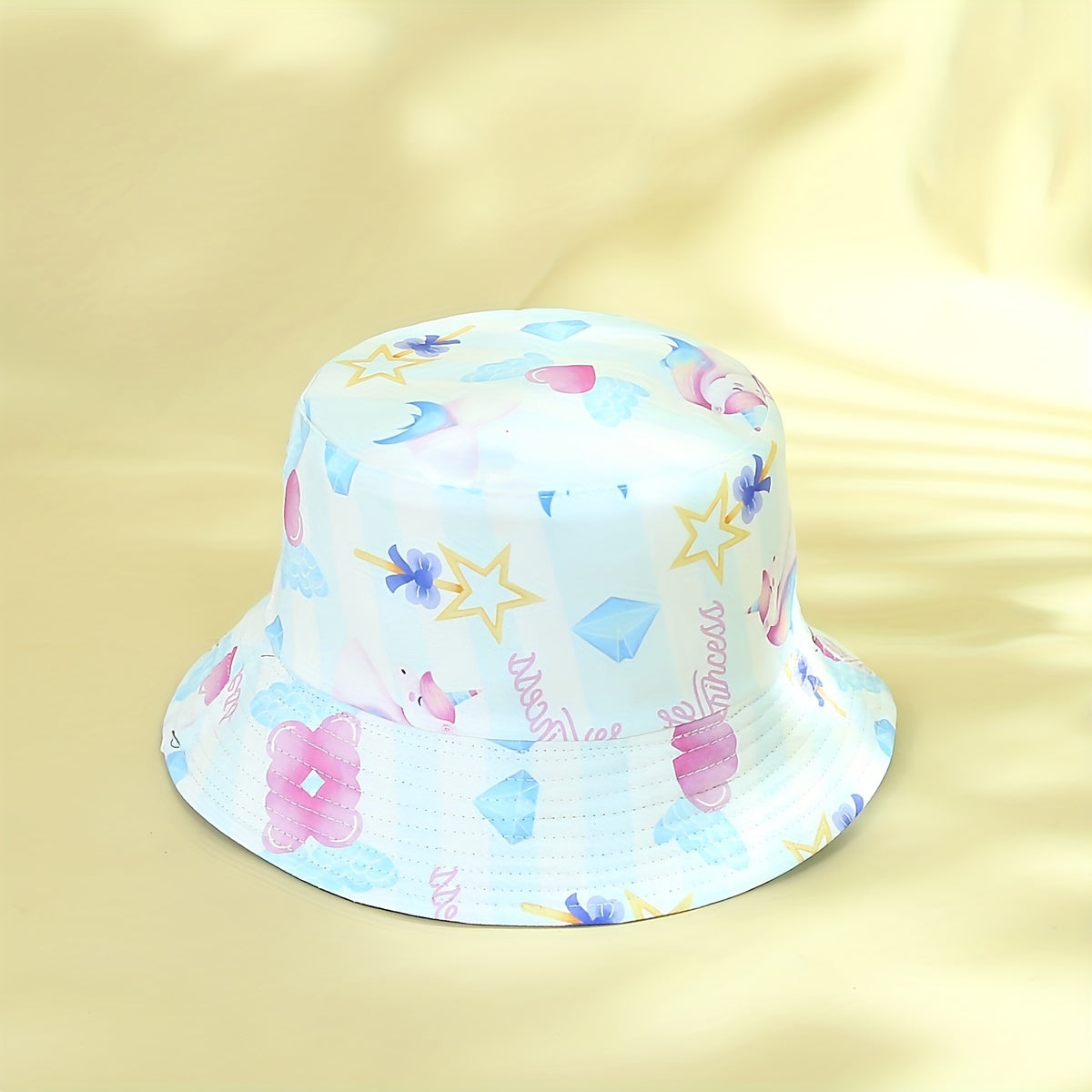 Pentagram Printed Bucket Hat Reversible Sunscreen Beach Hats Fisherman Cap