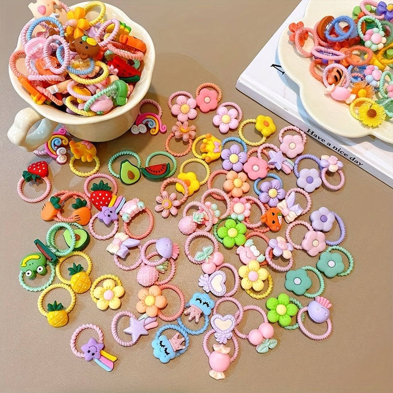 10pcs Flower Hair Ring High Elastic Headwear